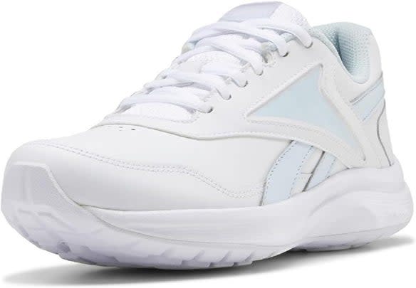 A sporty and stylish pair of Reebok tennis shoes