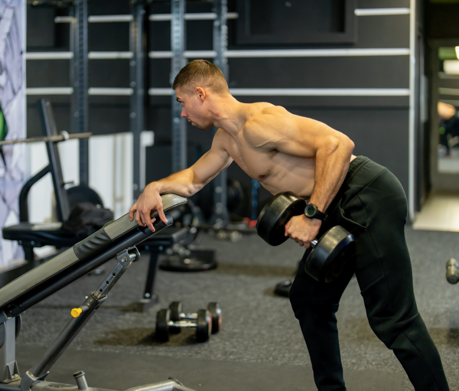 Single-Arm Dumbbell Row<p>Getty Images/ProfessionalStudioImages</p>