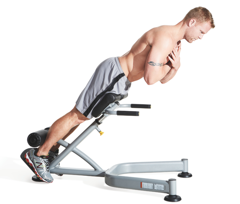 Starting position for back extensions