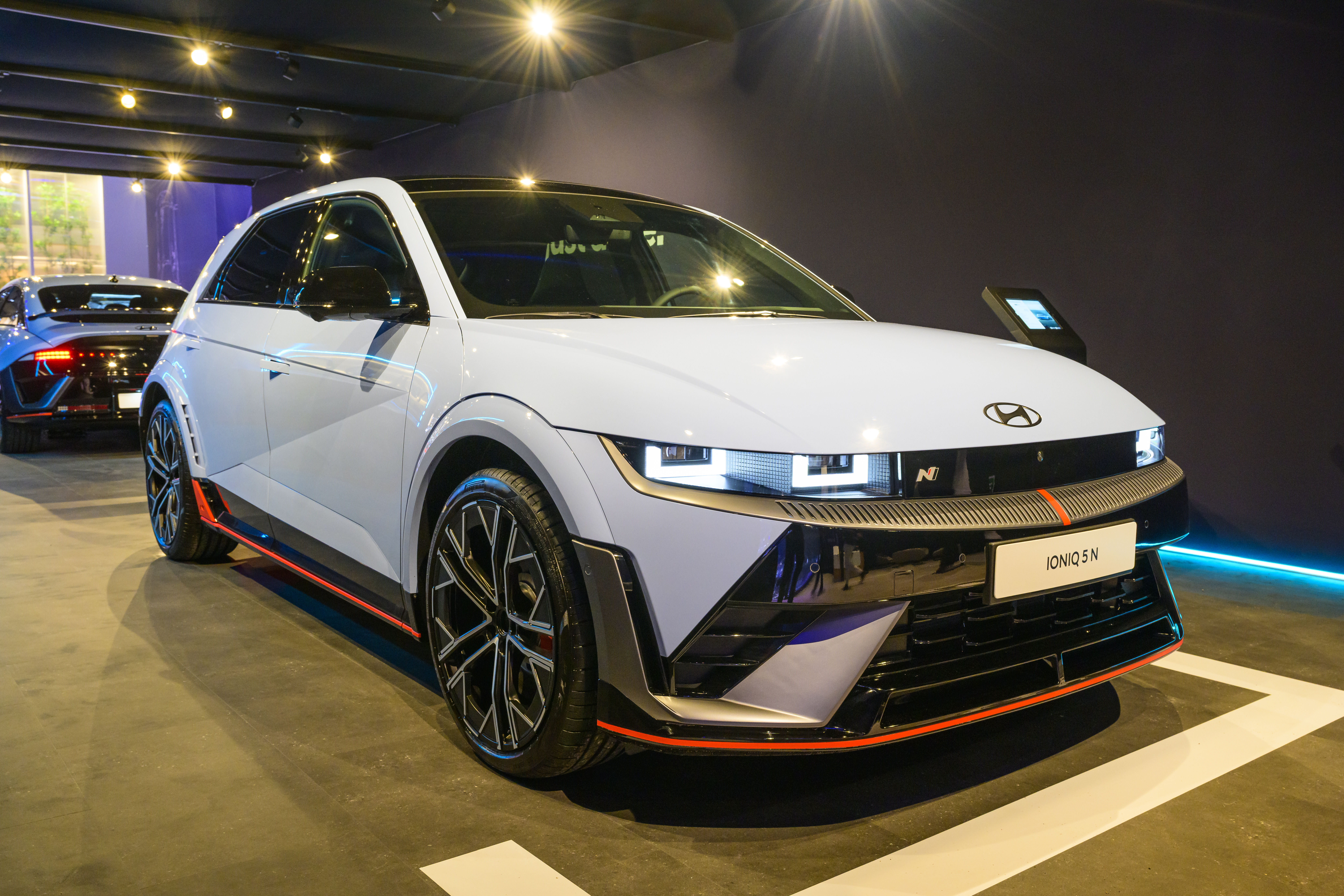 BRUSSELS, BELGIUM - JANUARY 09: Hyundai Ioniq 5 N battery electric compact performance crossover SUV on display at the AutoSalon press preview on January 09, 2026 in Brussels, Belgium. The 102nd Brussels Motor Show has firmly established itself on the international calendar, featuring over 60 car brands and more than 20 motorcycle brands, and visited by over 270,000 people. (Photo by Sjoerd van der Wal/Getty Images)